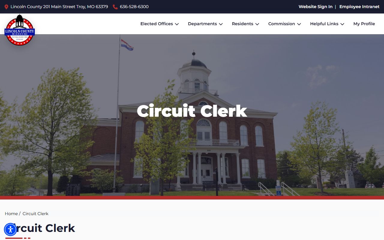 Lincoln County Missouri Circuit Clerk website for traffic court records