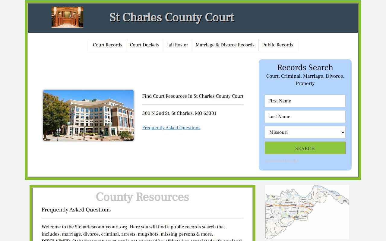 St. Charles County court portal for traffic court records search
