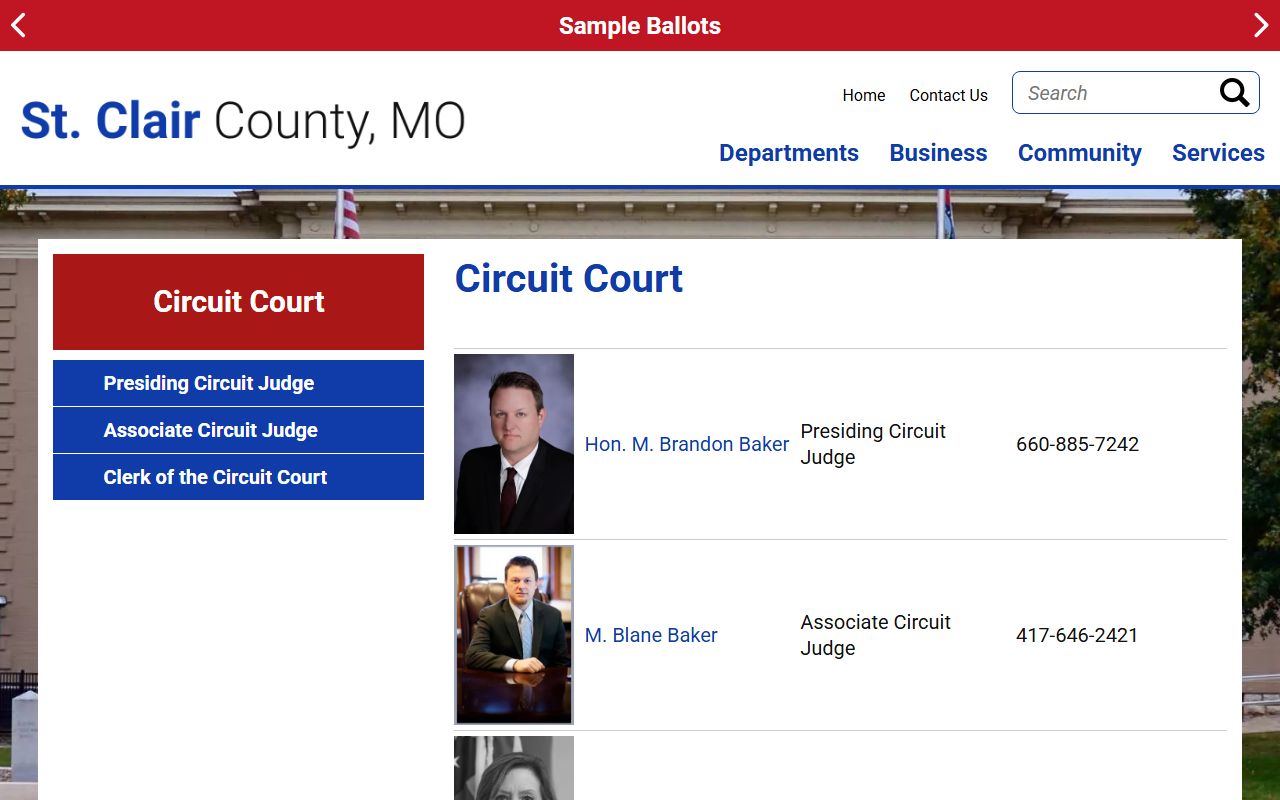 St. Clair County circuit court website for traffic court records information