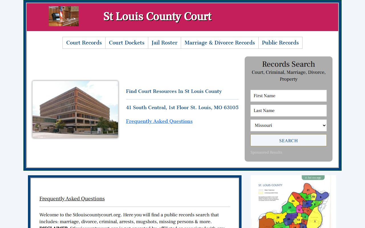 St. Louis County court portal for traffic court records search