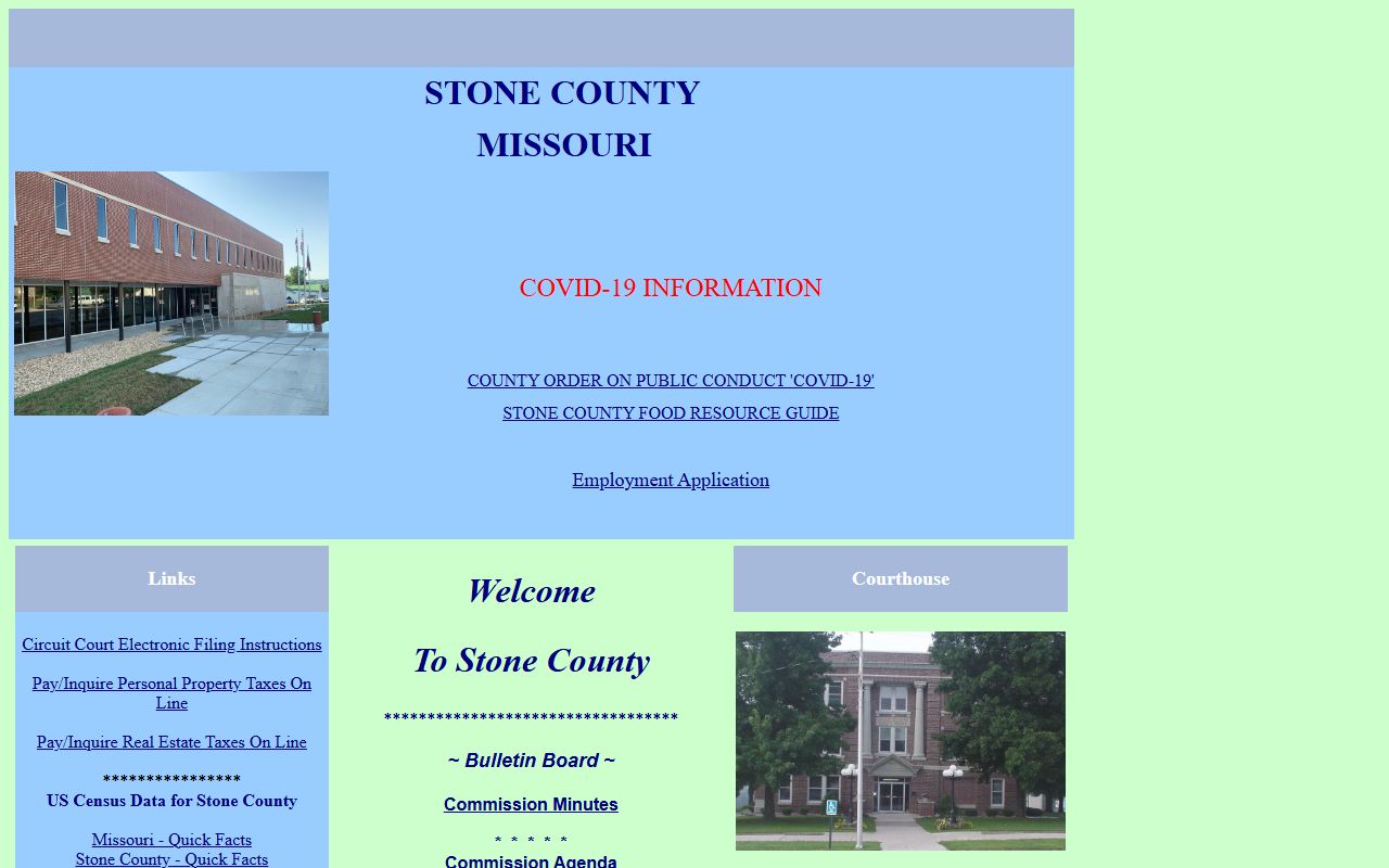 Stone County Missouri website for Stone County traffic court records