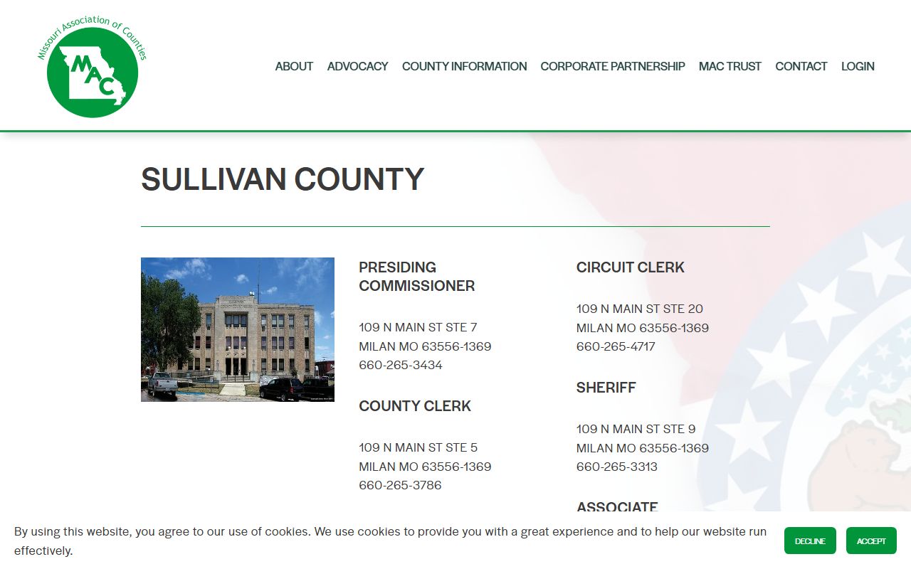 Sullivan County Missouri profile page for Sullivan County traffic court records